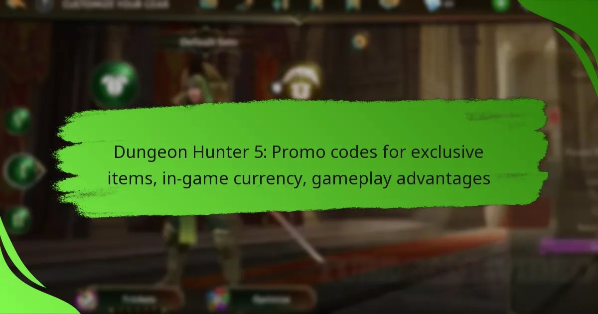 Dungeon Hunter 5: Promo codes for exclusive items, in-game currency, gameplay advantages
