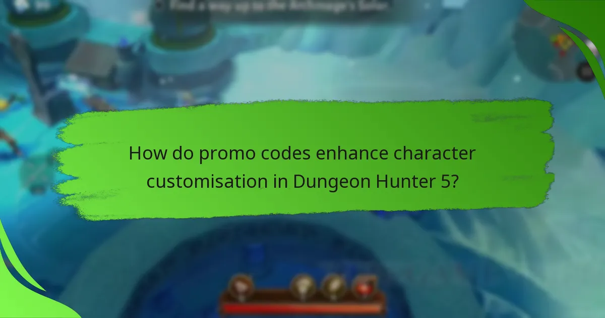 How do promo codes enhance character customisation in Dungeon Hunter 5?