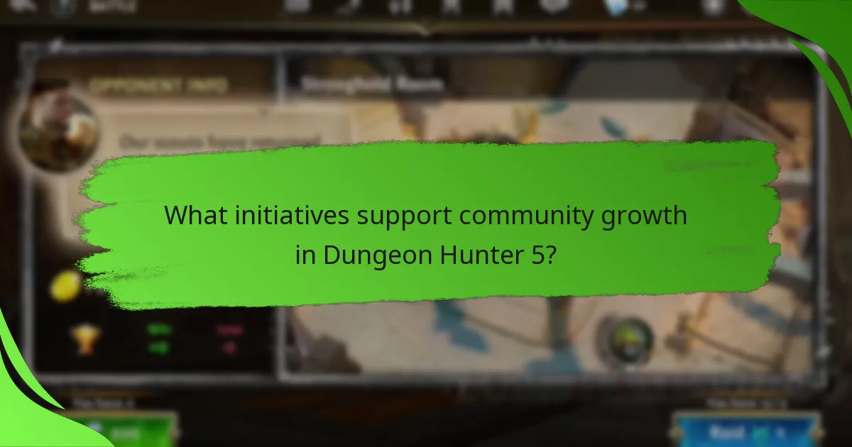 What initiatives support community growth in Dungeon Hunter 5?